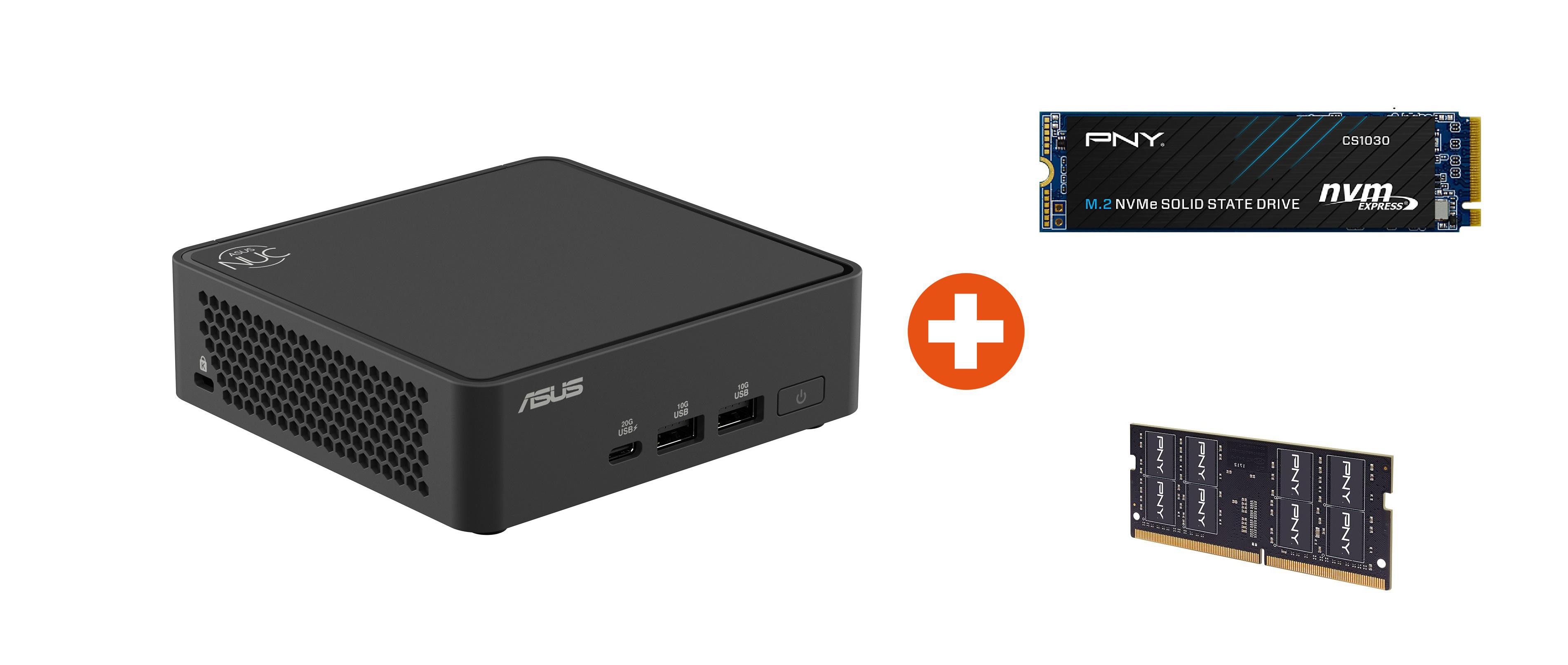 Asus Entry NUC Bundle: ASUS NUC 15 Pro Cyber Canyon RNUC15CRKI300002 Core 3 100U Bundle + 8GB RAM + 500GB SSD Image