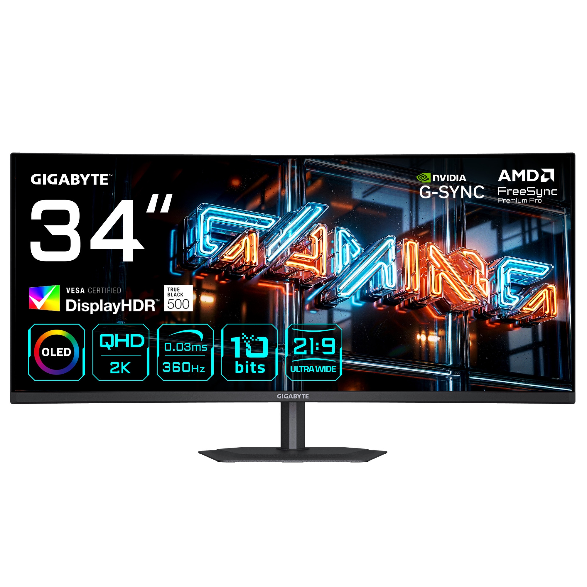 Image of 34" GIGABYTE MO34WQC36 - 3440 x 1440 (WQHD) - 360Hz - QD-OLED