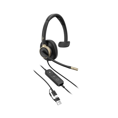 HP | Poly Mission 815 Mono-Headset USB-C/A, kabelgebunden, KI-Geräuschunterdrückung, ANC, inkl. Etui (Kommerzielles Produkt)