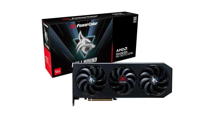 POWERCOLOR AMD Radeon RX 9070 GRE Hellhound 12GB GDDR6 Grafikkarte, DP. HDMI