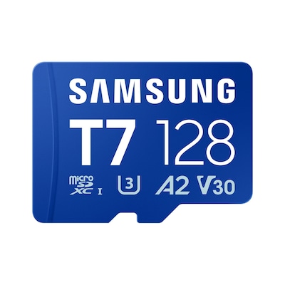 Samsung  T7 microSDXC Speicherkarte 128GB (170 MB/s, Class 10, V30, U3)