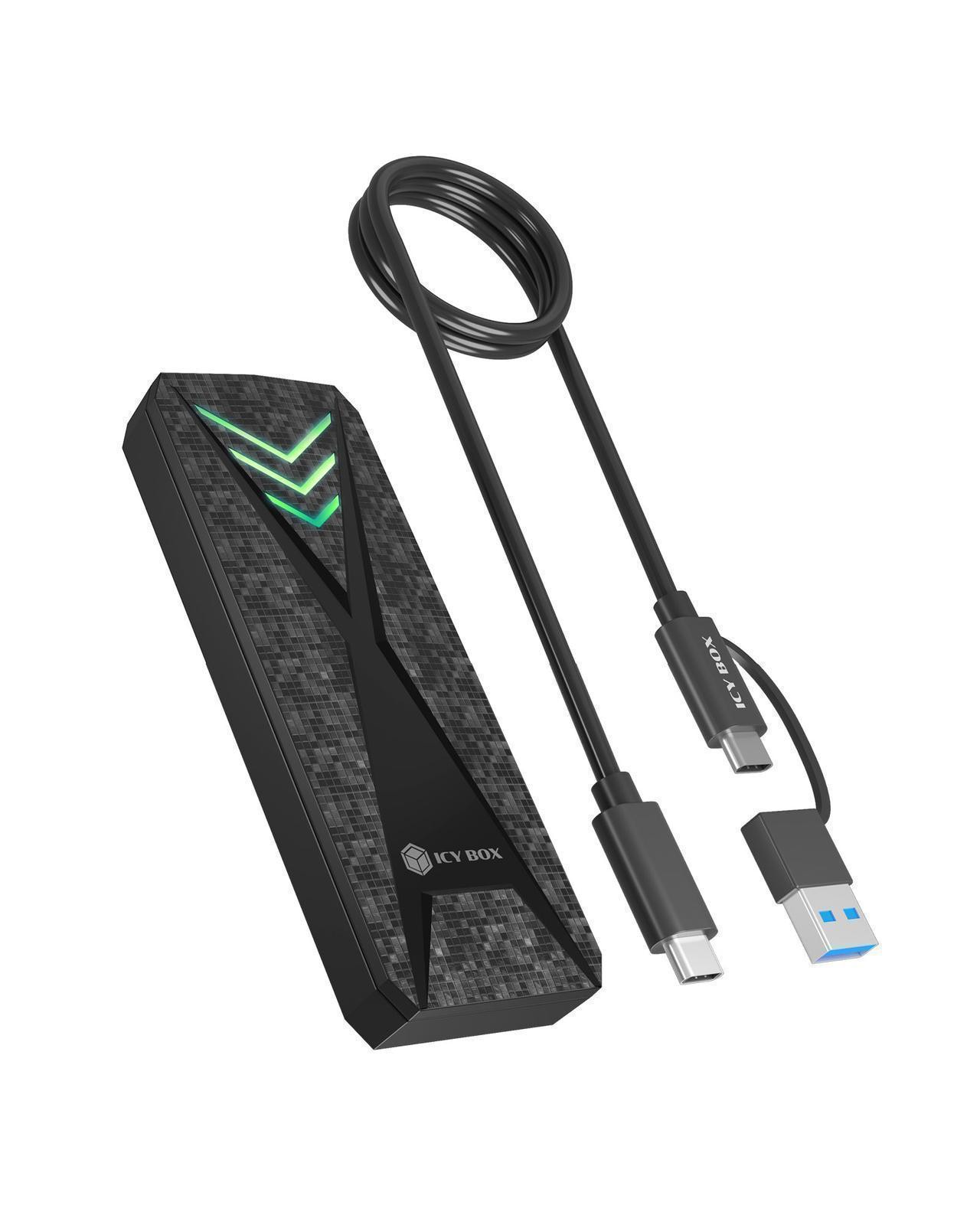 RaidSonic Icy Box IB-1805ML-CU3 NVMe Gehäuse M.2 SSD mit RGB