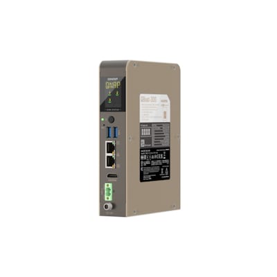 QNAP QBoat-300 Industrial Edge Server – Lüfterloser IoT Edge Computer mit ARM Quad-Core Prozessor, 3x NVMe SSD, Dual-LAN & DIN-Rail-Montage
