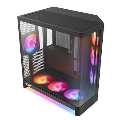 NZXT H6 RGB+ 2026 Mid-Tower Airflow Gaming Gehäuse Schwarz Glasfenster