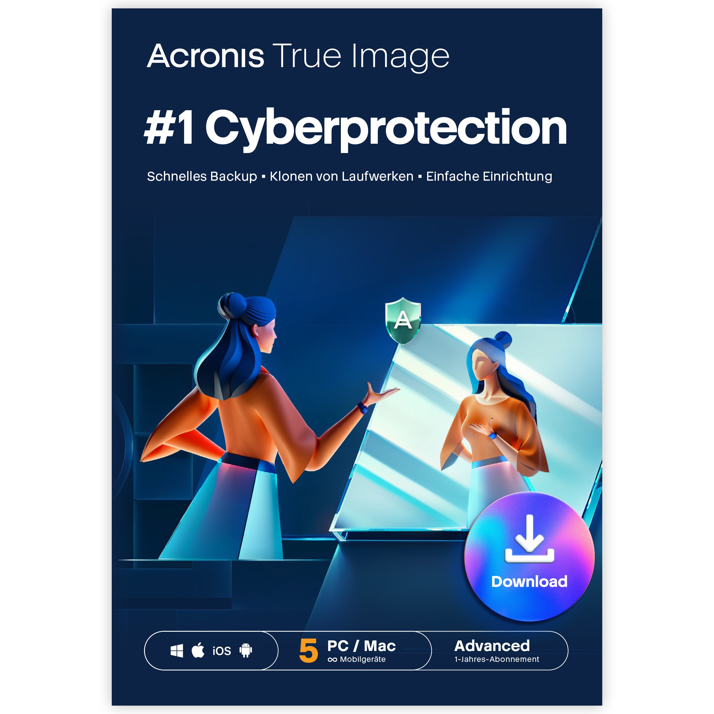 Acronis True Image Advanced | 5 Geräte | 250GB Cloudspeicher | Download & Produktschlüssel