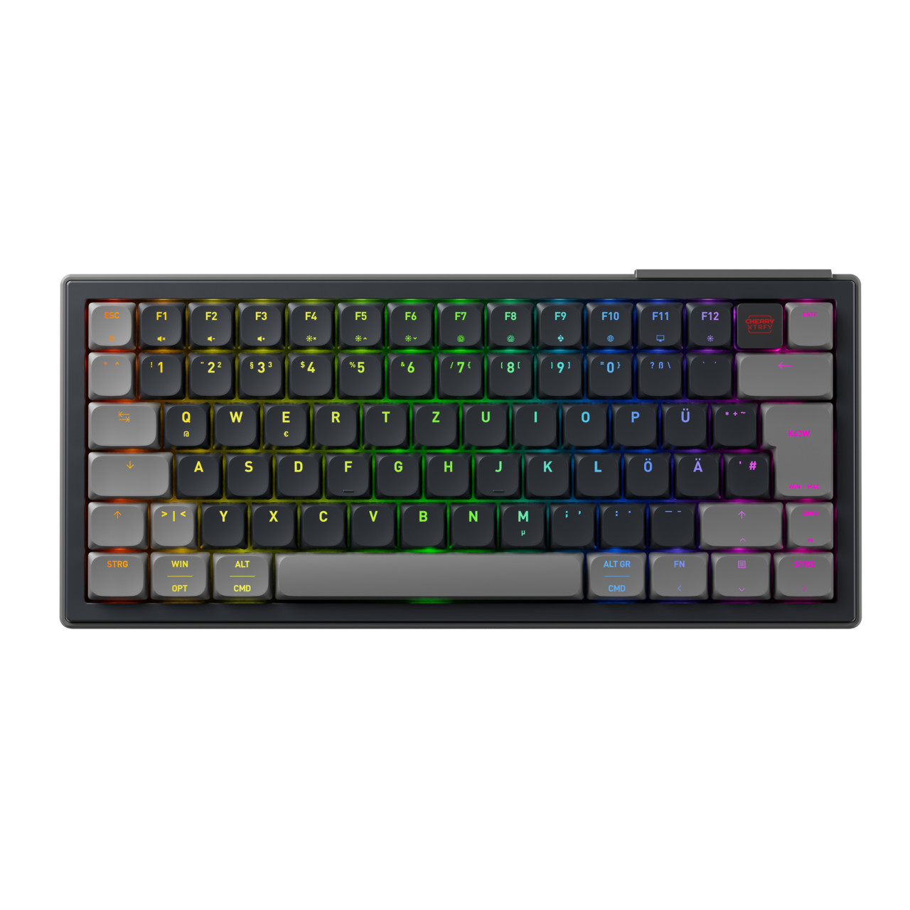 Cherry XTRFY K63W Pro Kompakt Tastatur kabellos / kabelgebunden (Funk / Bluetooth), Schwarz