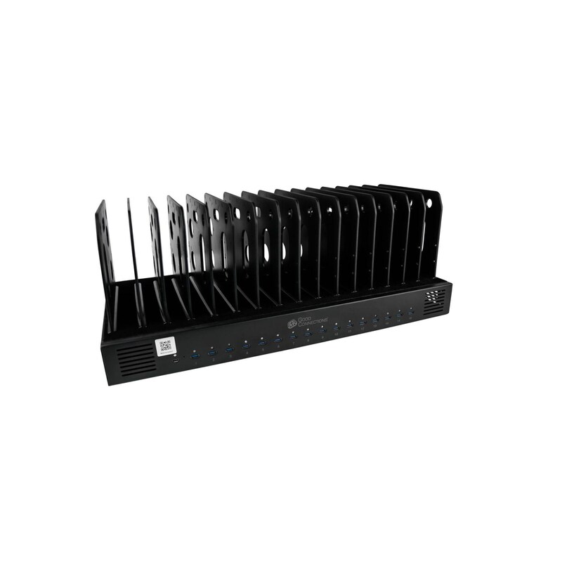 GC USB-Desktop-Schnellladestation 1000W, 16-Port (16x USB-C), PD 3.0, PPS, QC 5, schwarz