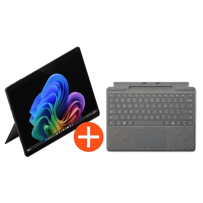 Microsoft Surface Pro 13" (12. Edition) Touch Black Snapdragon X2 Elite 16GB/1TB SSD Win11 EP2-65073 inkl. MS Pro Keyboard mit Stiftaufbewahrung platin