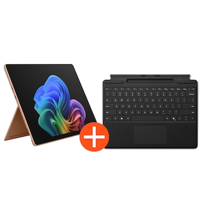 Microsoft Surface Pro 13" (12. Edition) Touch Dune Snapdragon X2 Plus 16GB/512GB SSD Win11 EP2-73307 inkl. MS Pro Keyboard mit Stiftaufbewahrung schwarz
