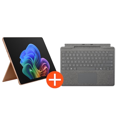 Microsoft Surface Pro 13" (12. Edition) Touch Dune Snapdragon X2 Plus 16GB/512GB SSD Win11 EP2-73307 inkl. MS Pro Keyboard mit Stiftaufbewahrung platin