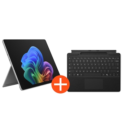 Microsoft Surface Pro 13" (12. Edition) Touch Platin Snapdragon X2 Plus 24GB/512GB SSD Win11 EP2-73343 inkl. MS Pro Keyboard mit Stiftaufbewahrung schwarz