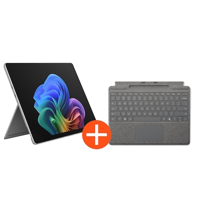 Microsoft Surface Pro 13" (12. Edition) Touch Platin Snapdragon X2 Plus 16GB/256GB SSD Win11 EP2-66388 inkl. MS Pro Keyboard mit Stiftaufbewahrung platin