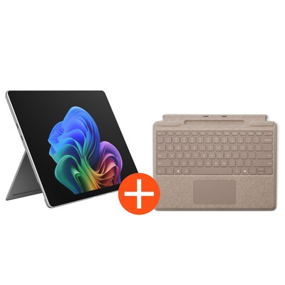 Microsoft Surface Pro 13" (12. Edition) Touch Platin Snapdragon X2 Elite 16GB/1TB SSD Win11 EP2-65068 inkl. MS Pro Keyboard mit Stiftaufbewahrung Sand