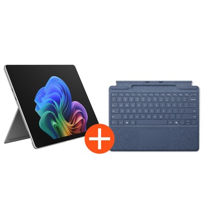 Microsoft Surface Pro 13" (12. Edition) Touch Platin Snapdragon X2 Elite 16GB/1TB SSD Win11 EP2-65068 inkl. MS Pro Keyboard mit Stiftaufbewahrung saphir