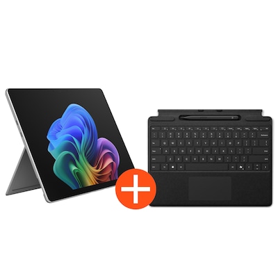 Microsoft Surface Pro 13" (12. Edition) Touch Platin Snapdragon X2 Elite 16GB/1TB SSD Win11 EP2-65068 inkl. MS Pro Keyboard mit Slim Pen schwarz