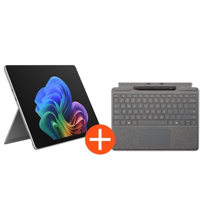 Microsoft Surface Pro 13" (12. Edition) Touch Platin Snapdragon X2 Elite 16GB/1TB SSD Win11 EP2-65068 inkl. MS Pro Keyboard mit Slim Pen platin