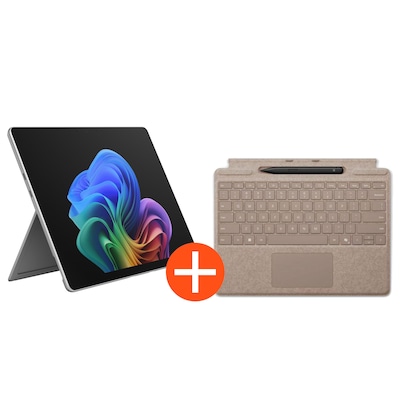 Microsoft Surface Pro 13" (12. Edition) Touch Platin Snapdragon X2 Elite 16GB/1TB SSD Win11 EP2-65068 inkl. MS Pro Keyboard mit Slim Pen Sand