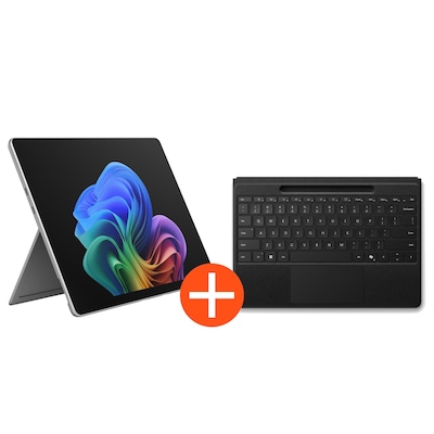 Microsoft Surface Pro 13" (12. Edition) Touch Platin Snapdragon X2 Elite 16GB/1TB SSD Win11 EP2-65068 inkl. MS Pro Flex Keyboard schwarz