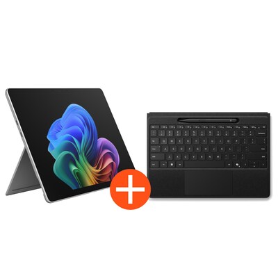 Microsoft Surface Pro 13" (12. Edition) Touch Platin Snapdragon X2 Plus 16GB/256GB SSD Win11 EP2-66388 inkl. MS Pro Flex Keyboard +Slim Pen schwarz
