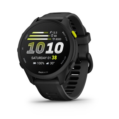 Garmin Forerunner® 70 Schwarz mit Schnellwechsel-Silikon-Armband 20 mm