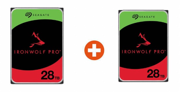 Seagate 2er Set IronWolf Pro NAS HDD ST28000NT000 56 TB - 2x 28 TB 3,5 Zoll SATA 6 Gbit/s CMR
