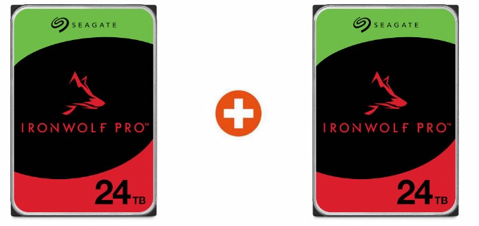 Seagate 2er Set IronWolf Pro NAS HDD ST24000NT002 48 TB - 2x 24 TB 3,5 Zoll SATA 6 Gbit/s CMR