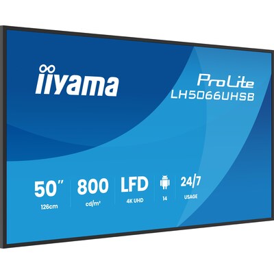 Image of iiyama ProLite LH5066UHSB-B1AG 125,8cm (50") 4K UHD Monitor HDMI/DP/USB-C