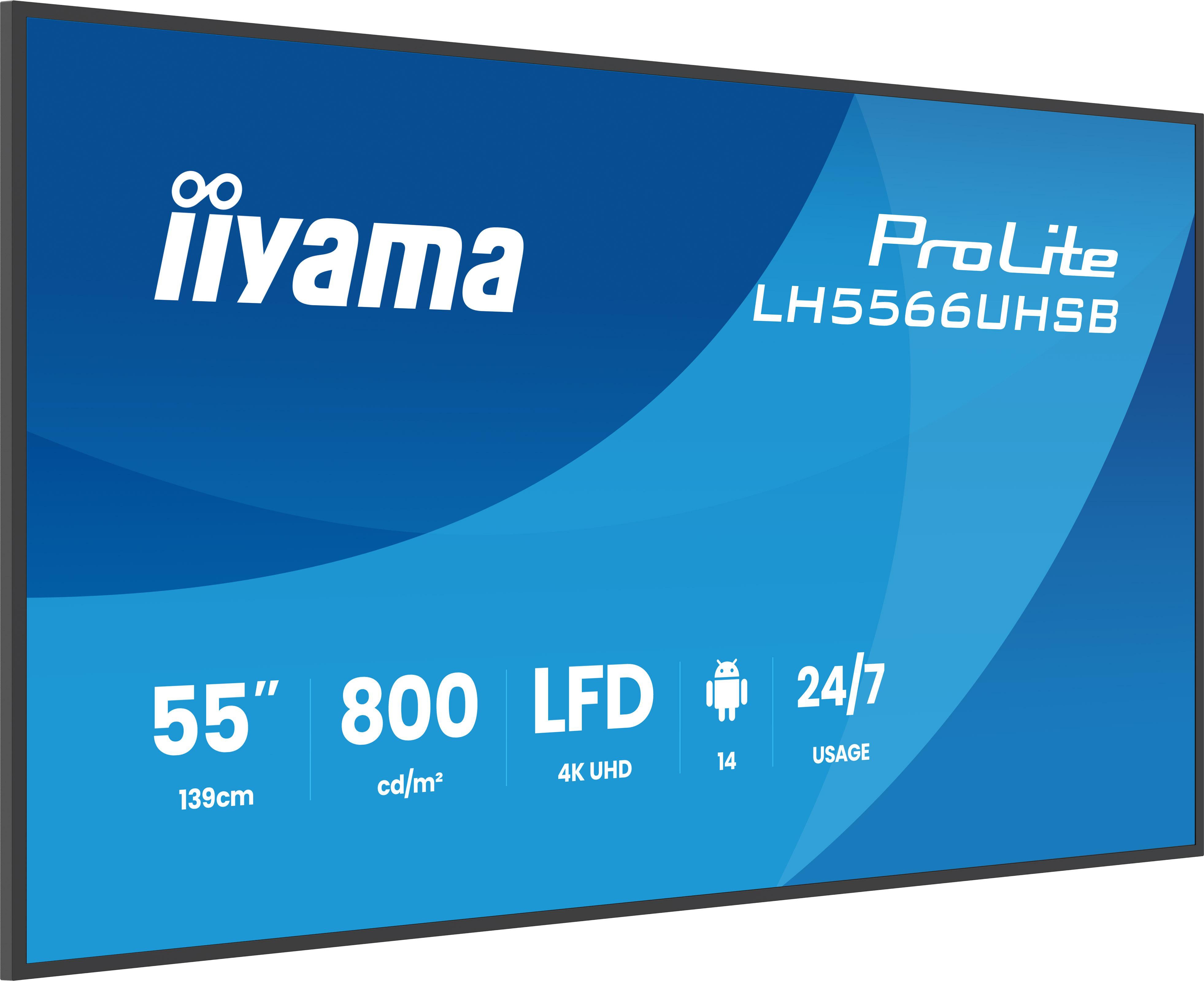 iiyama ProLite LH5566UHSB-B1AG 138,7cm (55") 4K UHD Monitor HDMI/DP/USB-C