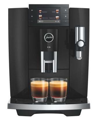 JURA E8 (ED) Kaffeevollautomat, 27 Spezialitäten, 3,5''-Farbdisplay, WiFi-fähig, Hot & Light Brew, Sweet Foam mit Sirup- & Schokoaufsatz, Energiesparmodus, Piano Black