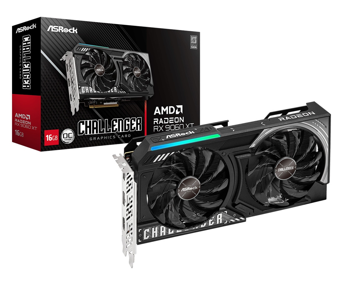 ASROCK Radeon RX 9060 XT Challenger OC Grafikkarte 16GB GDDR6 DP/HDMI
