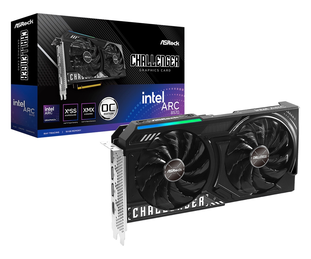 ASROCK Challenger Intel Arc B570 OC Grafikkarte 10GB GDDR6 1x HDMI 3x DP