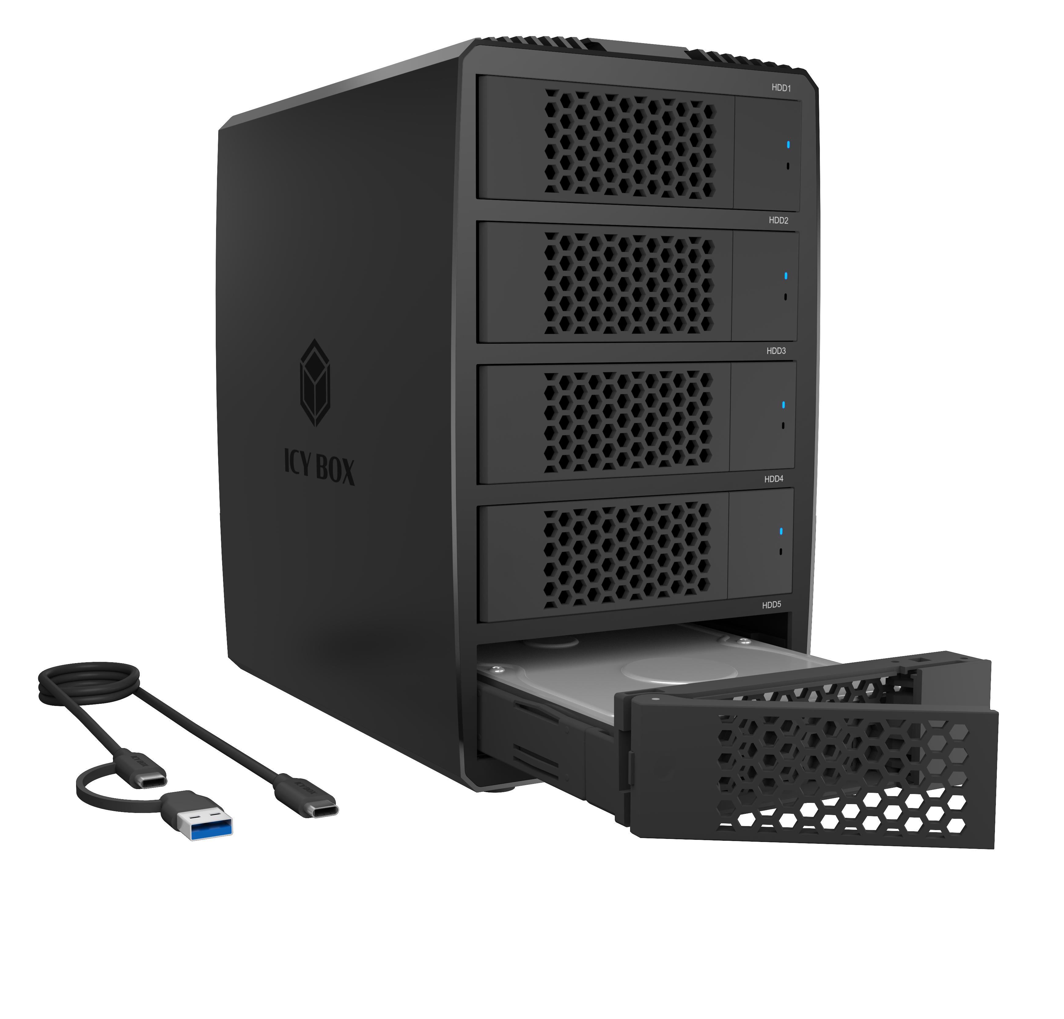 RaidSonic Icy Box Heart RAID 3705 RAID-System für 5-Bay 2,5"/3,5" SATA HDD/SSD