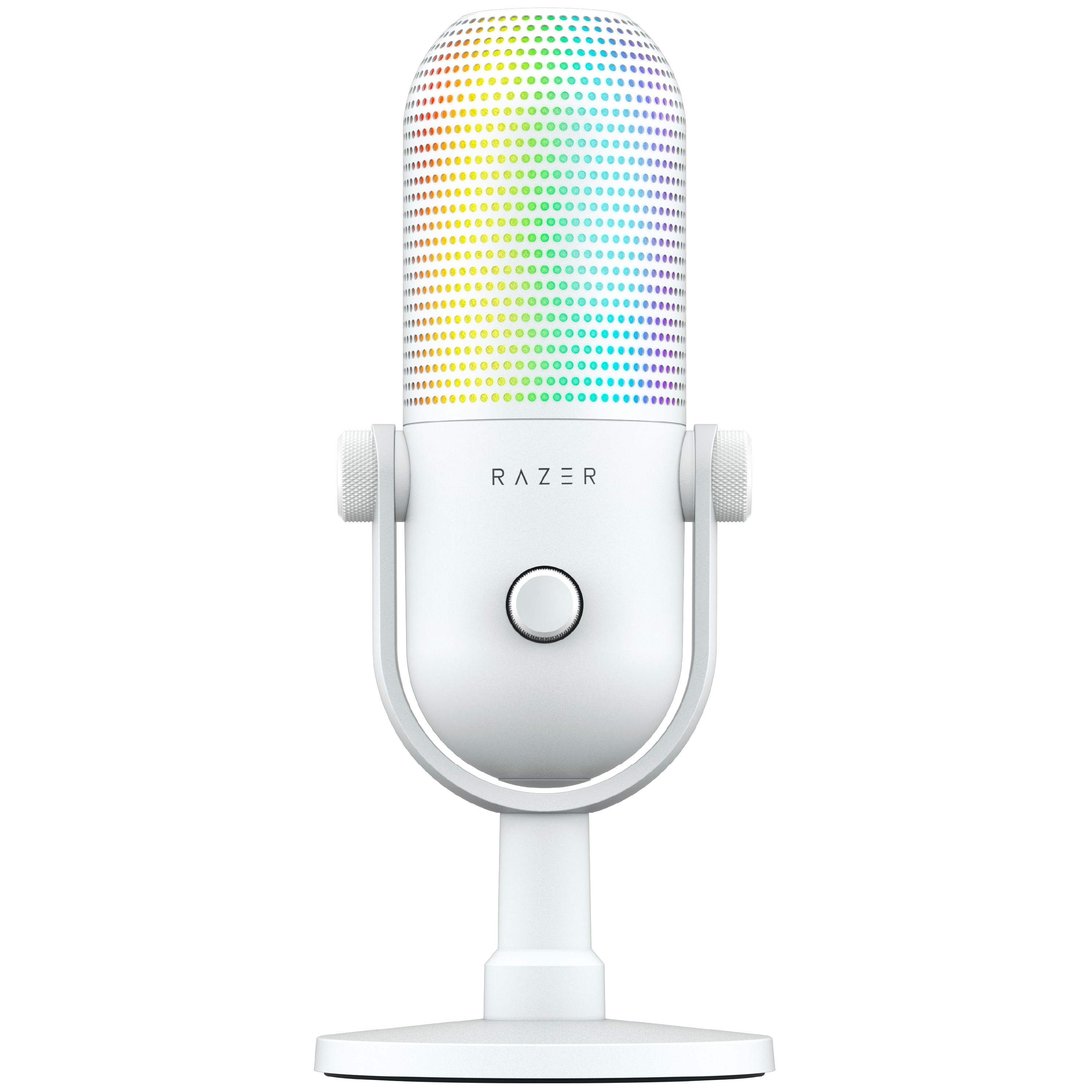 Razer Seiren V3 Chroma 32-Bit DSP Gaming-Mikrofon Weiß – KI-Audio, Chroma RGB, Tap-to-Mute & Profi-Sound für Streaming