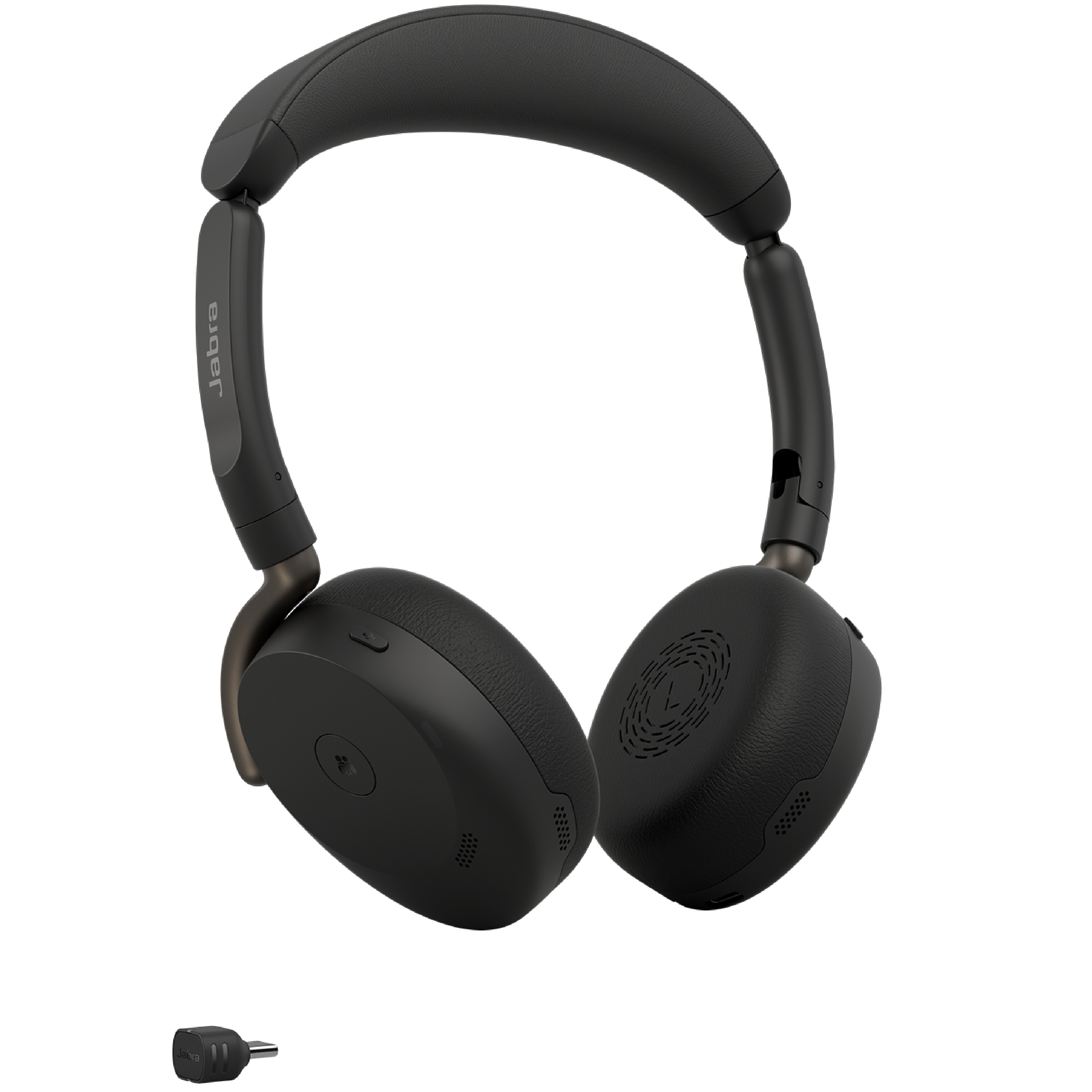 Jabra Evolve3 65 Flex MS Schwarz Kabelloses Bluetooth-Headset, USB-C Dongle und kabellosem Ladepad, ANC, faltbar, Microsoft Teams zertifiziert