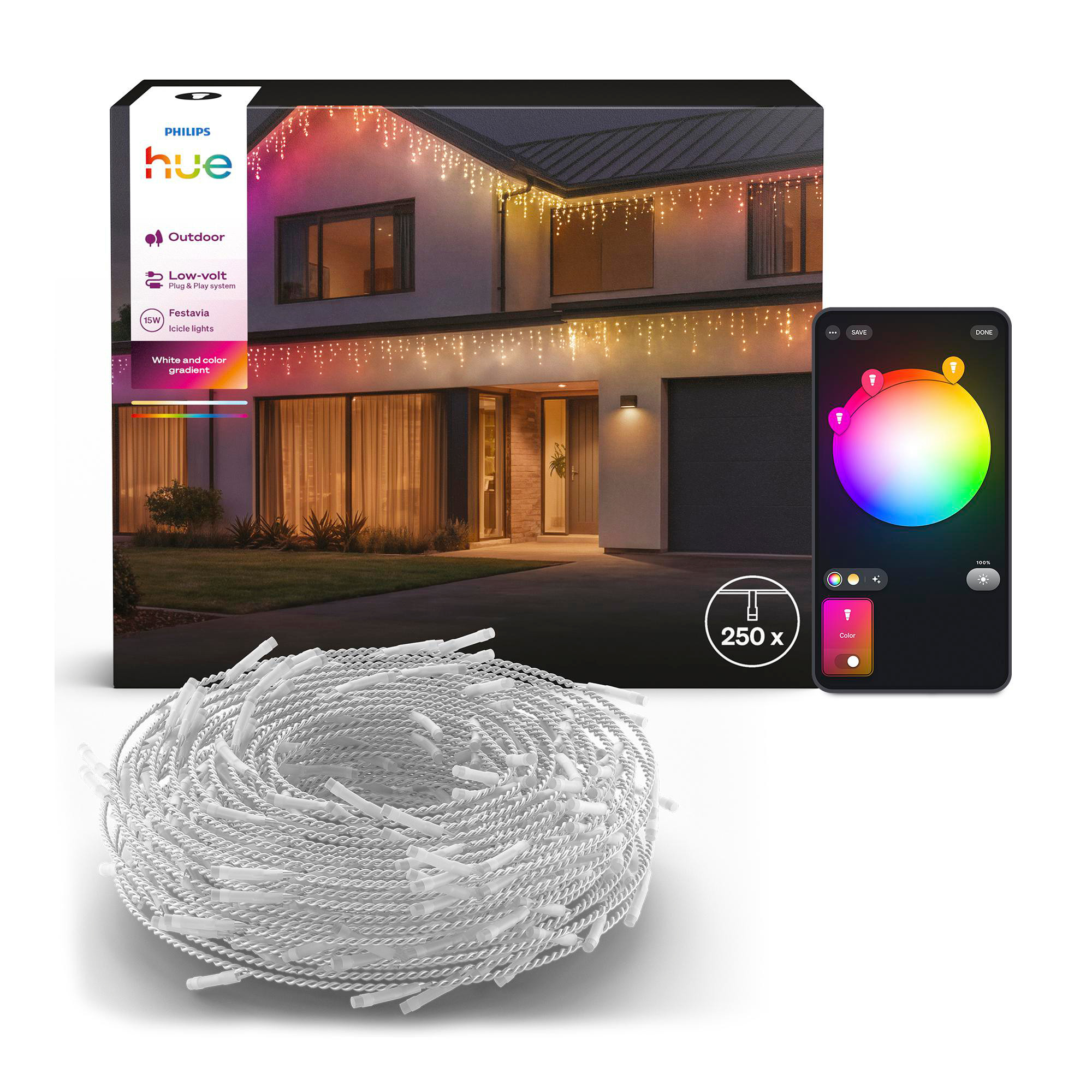 Philips Hue Transparent Lichterkette, Festavia Icicles (8.85 M) - Bild 5