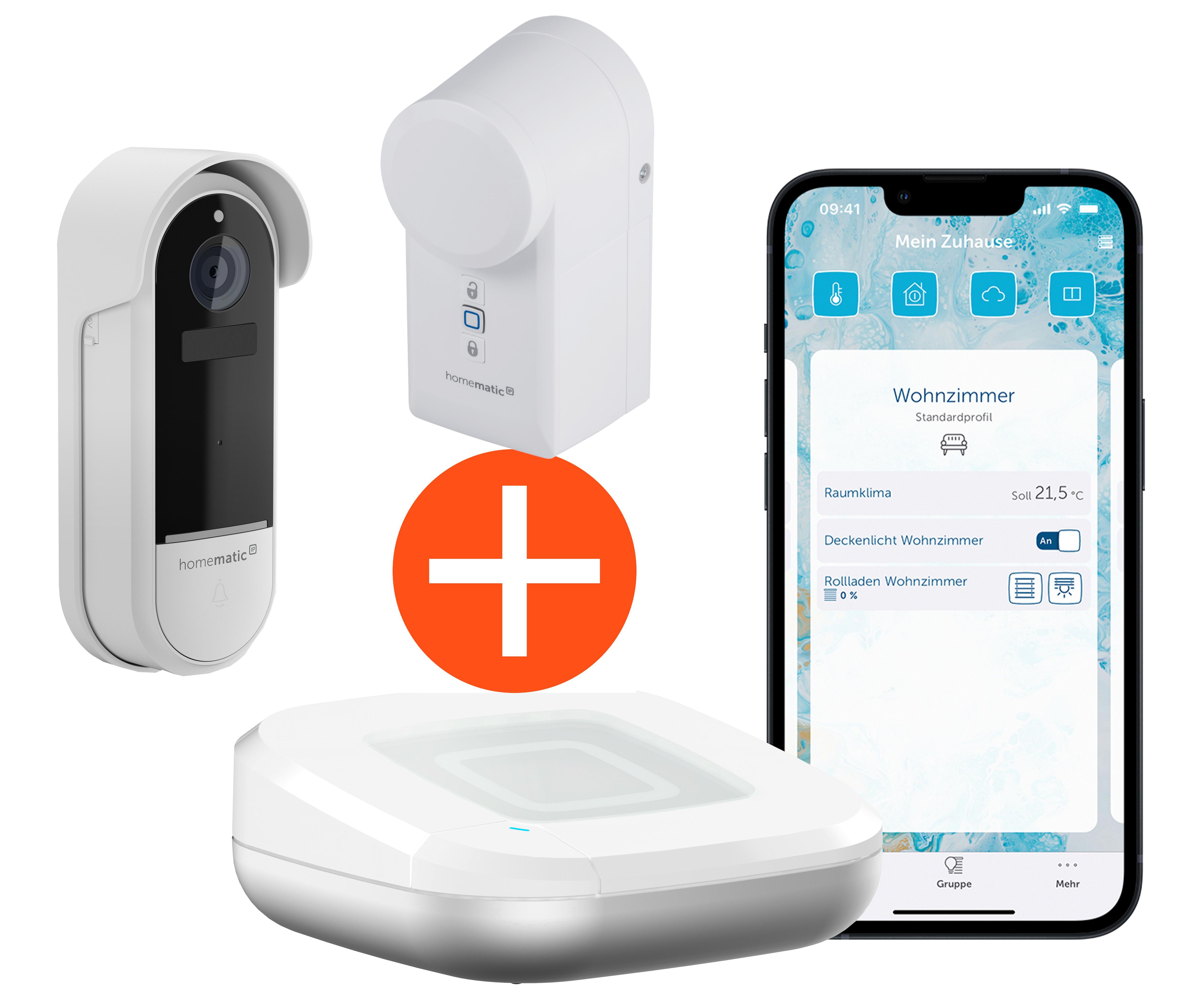Homematic IP Access Point weiß + 1x Homematic IP Türschlossantrieb + Homematic IP Türklingel