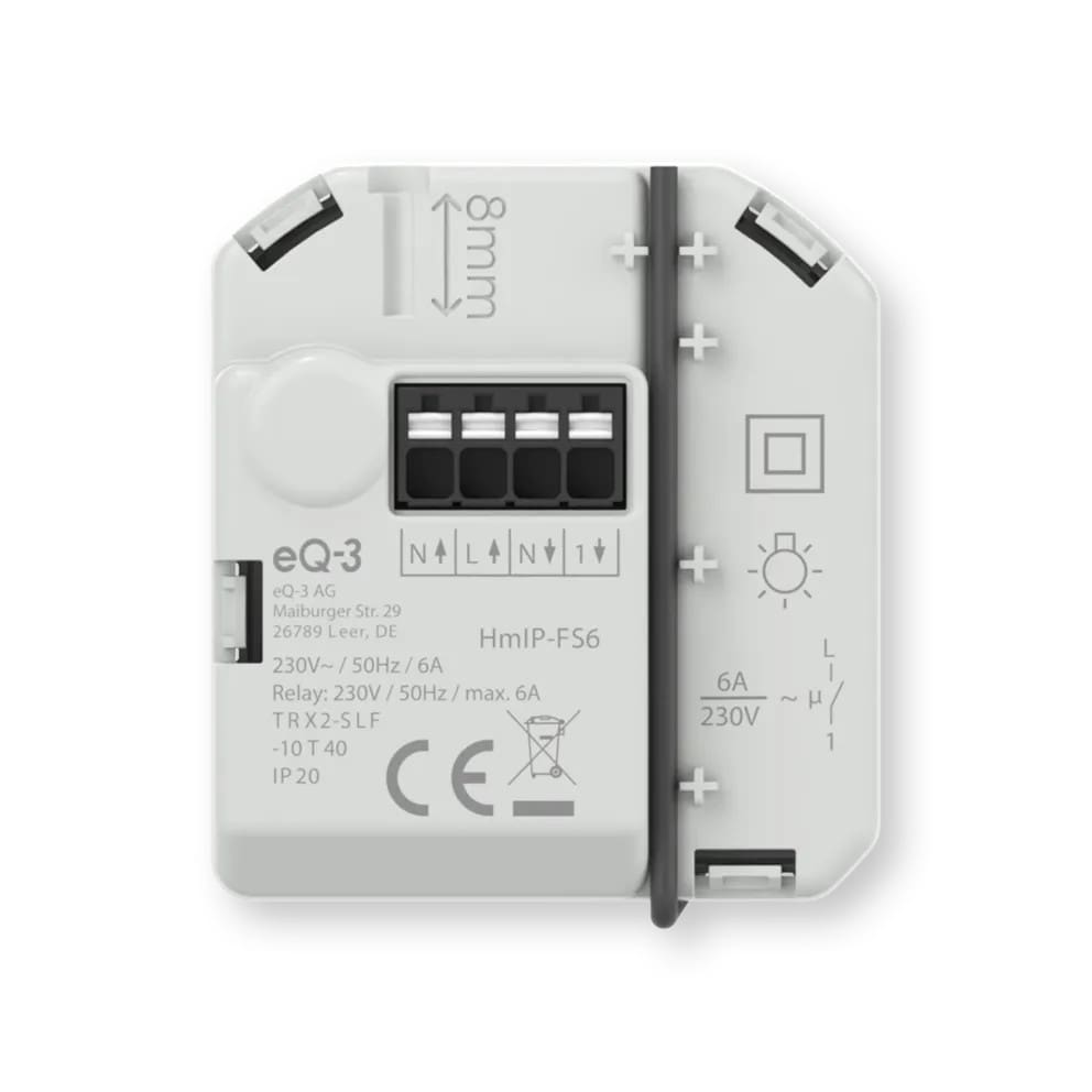 Homematic IP Schaltaktor (6 A) - zur Lichtsteuerung, Unterputz, 1-Kanal - 3er-Set - Image 4