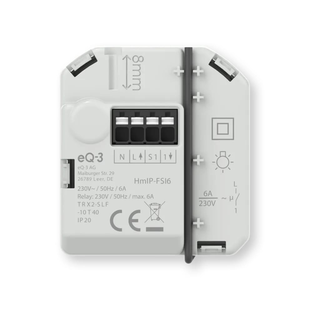 Homematic IP Schaltaktor mit Tastereingang zur Lichtsteuerung, 1-Kanal, 6 A - Weiß - Image 4