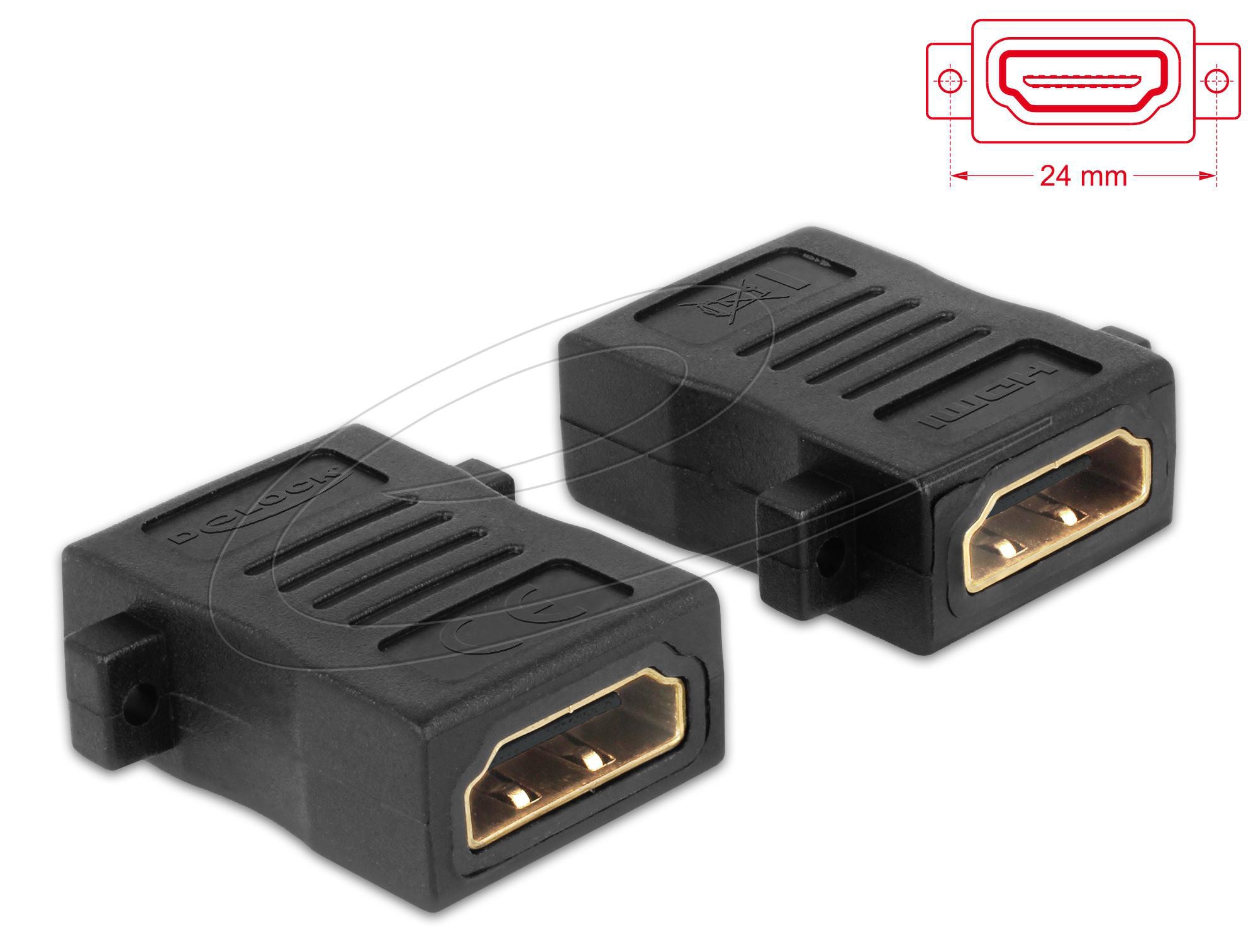 Delock Adapter HDMI-A Buchse auf HDMI-A Buchse mit Schraubanschluss