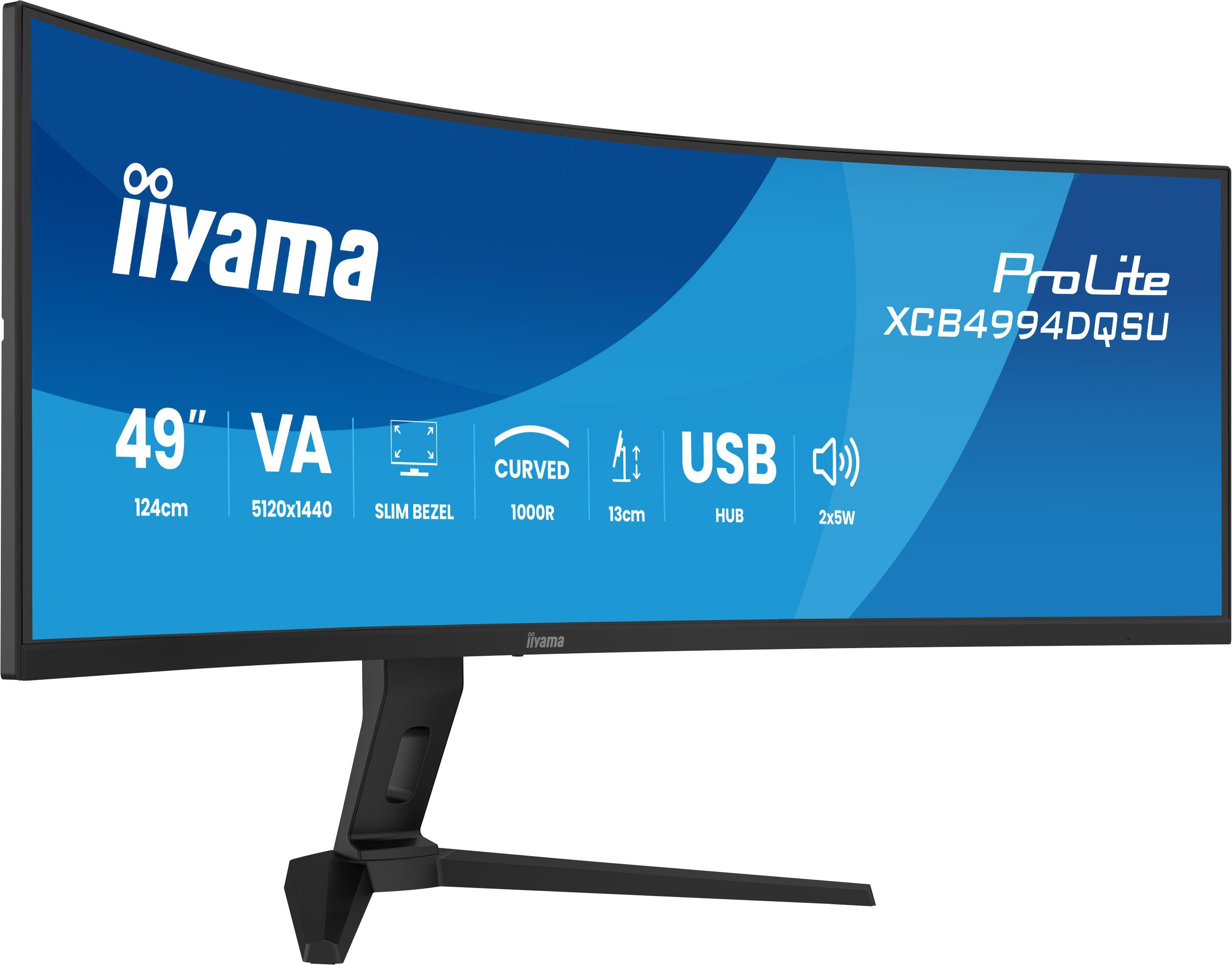 iiyama ProLite XCB4994DQSU-B1 49 Zoll DQHD LCD Panel 32:9 100 Hz Curved Monitor