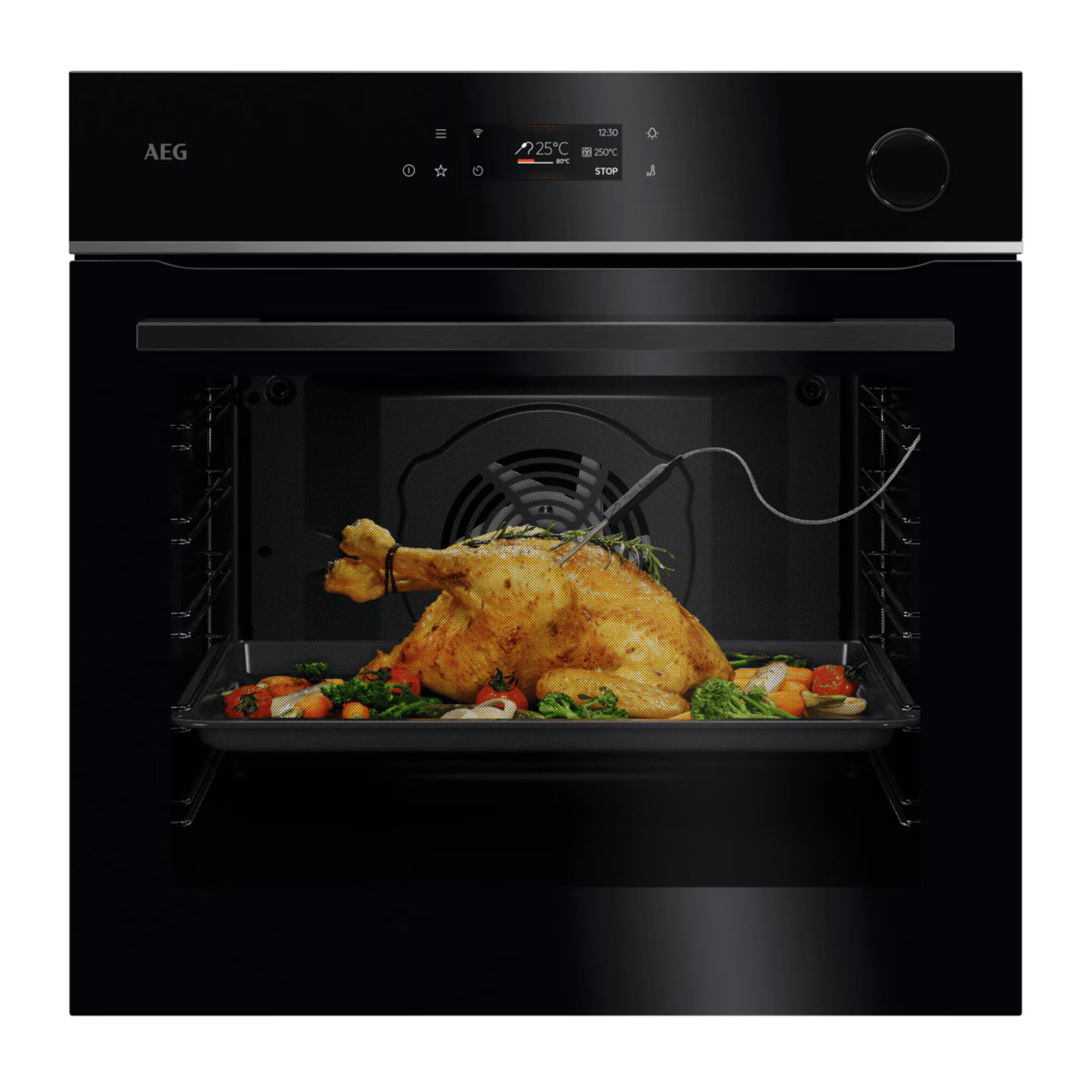 AEG 7000 MealAssist TR7PB63ZSB Einbaubackofen, 72 l Volumen, bis 300 °C, Dampffunktion