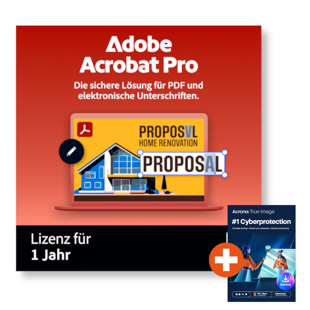 Adobe Acrobat Pro | Download & Key | inkl. Acronis True Image