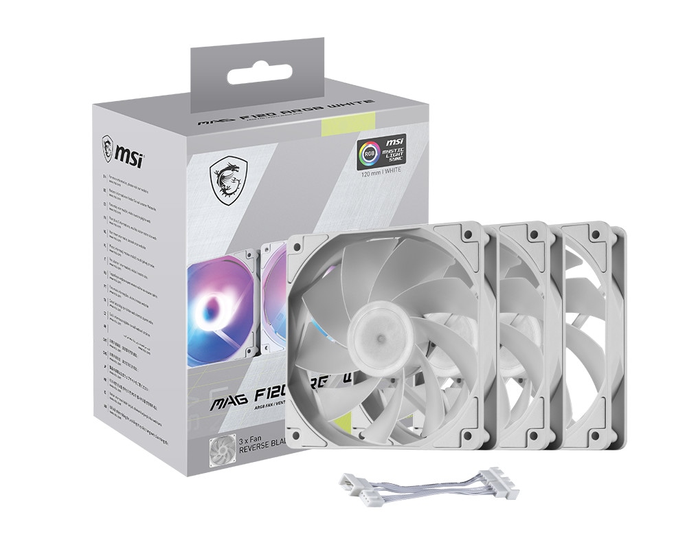 MSI MAG F120 ARGB Reverse 120mm Lüfter weiß 3er Pack