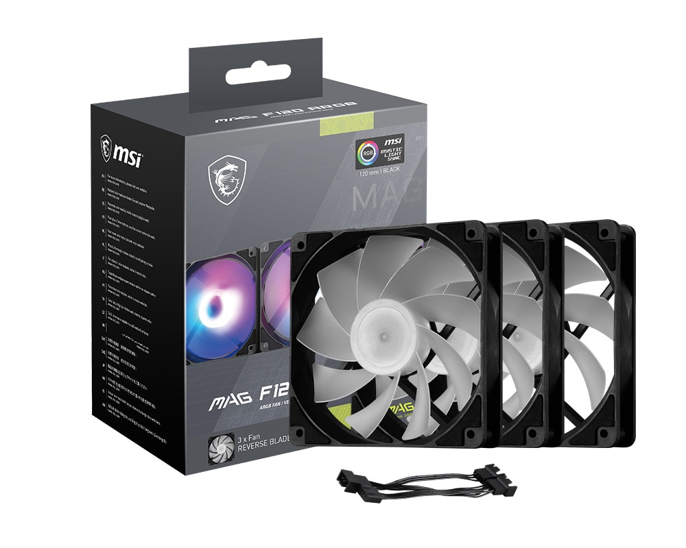 MSI MAG F120 ARGB Reverse 120mm Lüfter schwarz 3er Pack