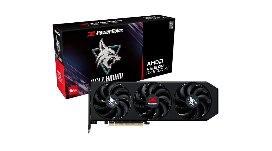 POWERCOLOR AMD Radeon RX 9060 XT Hellhound 16GB GDDR6 Grafikkarte HDMI/DP