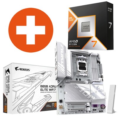 GIGABYTE AORUS B850 ELITE WIFI7 ICE ATX Mainboard + AMD Ryzen 7 9800X3D CPU