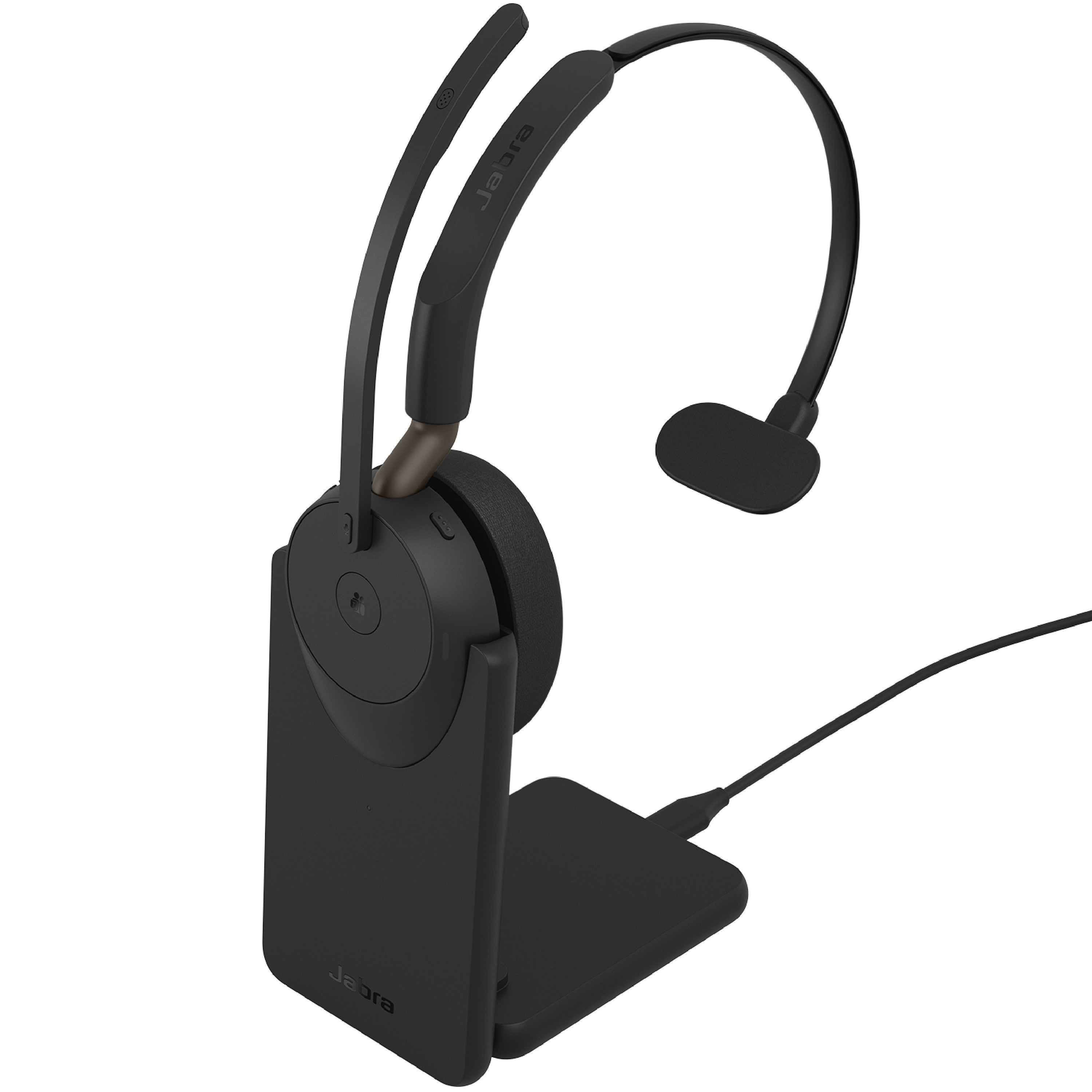 Jabra Evolve3 65 Mono MS Schwarz Kabelloses Bluetooth-Headset, USB-A Dongle und Ladestation, ANC, Microsoft Teams zertifiziert