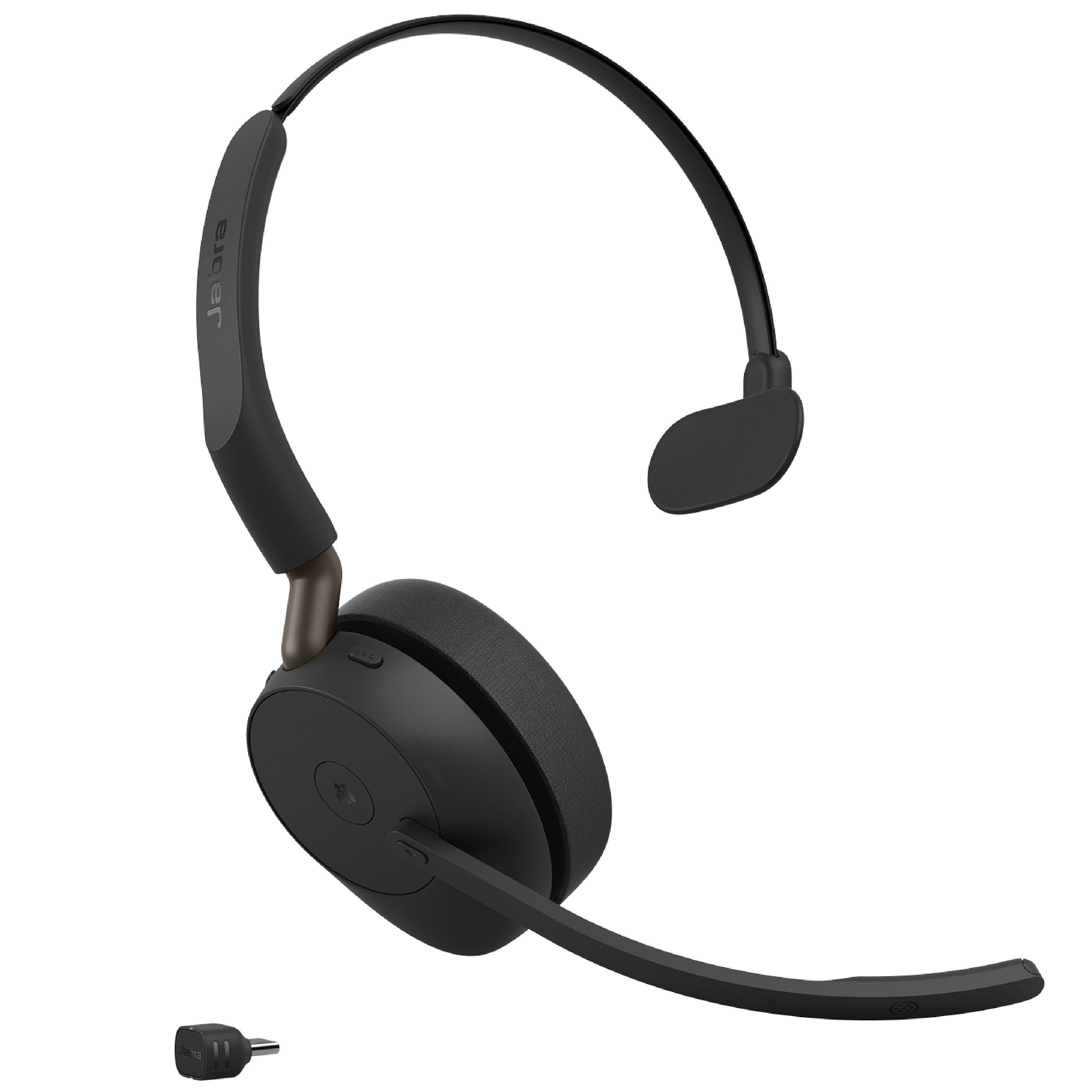 Jabra Evolve3 65 Mono MS Schwarz Kabelloses Bluetooth-Headset, USB-C Dongle, ANC, Microsoft Teams zertifiziert