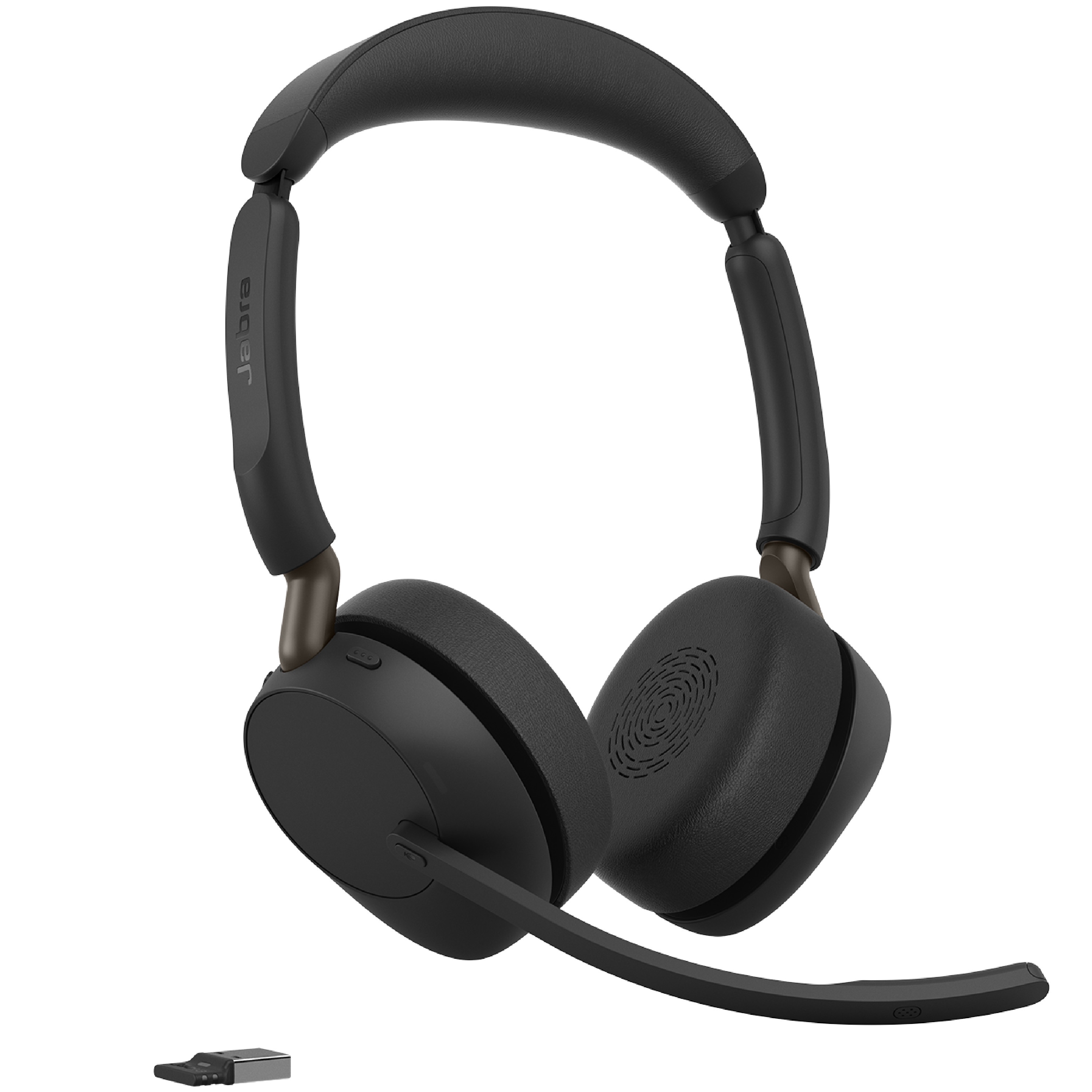 Jabra Evolve3 65 Stereo UC Schwarz Kabelloses Bluetooth-Headset, USB-A Dongle, ANC, UC-zertifiziert