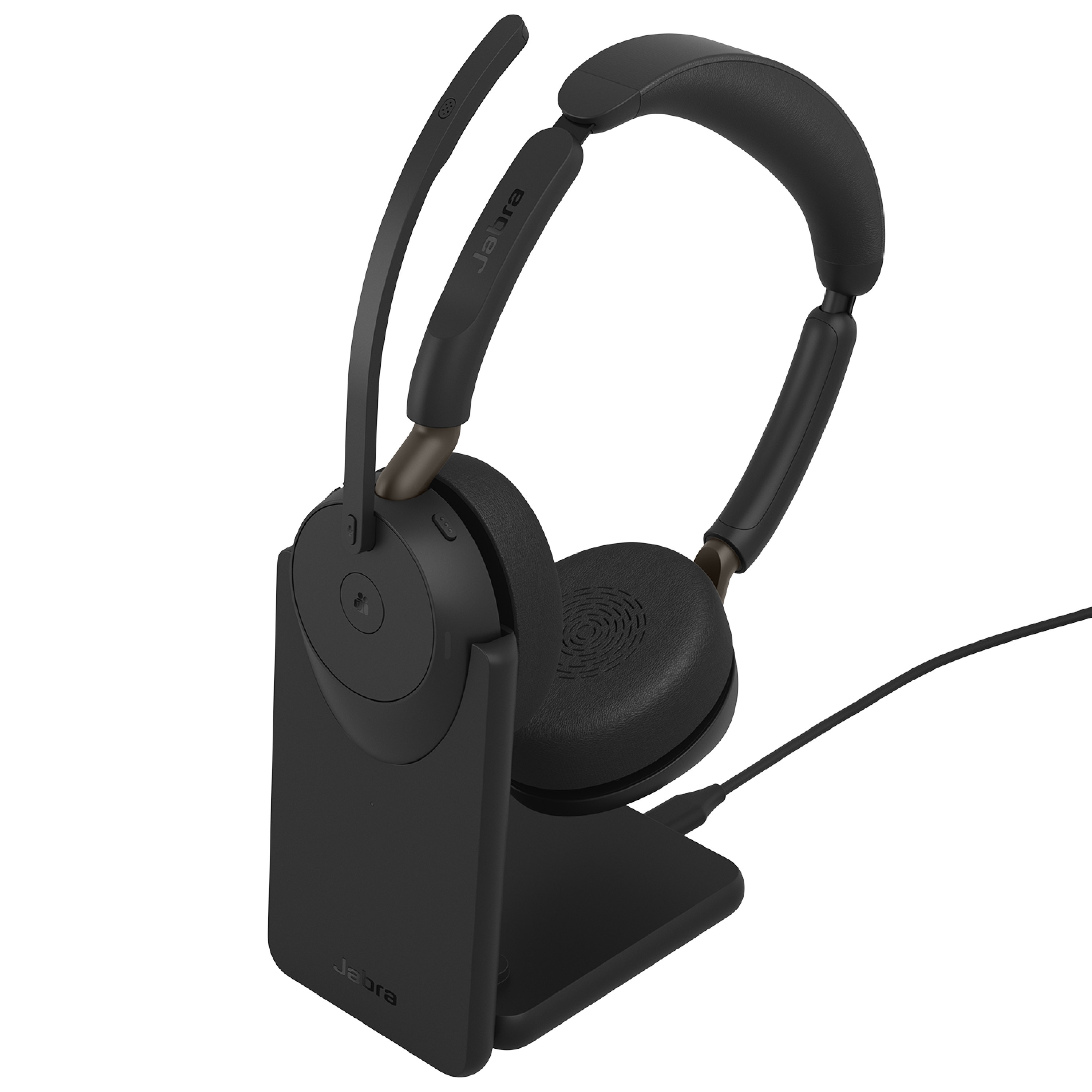 Jabra Evolve3 65 Stereo MS Schwarz Kabelloses Bluetooth-Headset, USB-C Dongle und Ladestation, ANC, Microsoft Teams zertifiziert